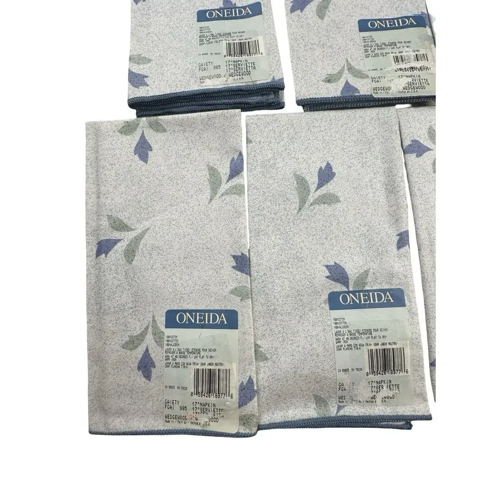Lot of 13 Vintage Oneida Gaiety Wedgewood 17” Cotton Cloth Napkins NIP USA